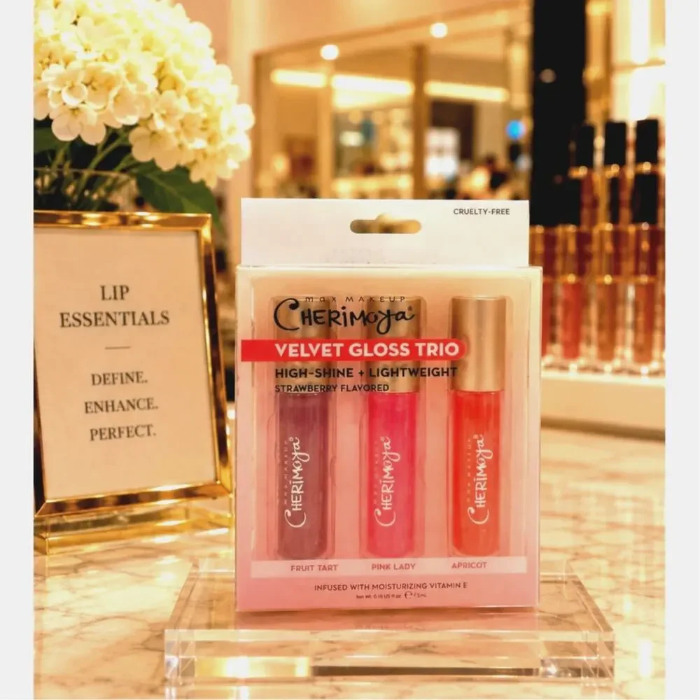 Max Makeup Cherimoya Jelly Trio High Shine Strawberry-flavored Lip Gloss